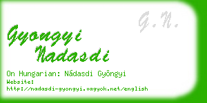 gyongyi nadasdi business card
